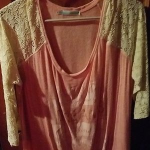 Pink, and lace top.